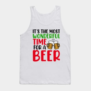 It's The Most Wonderful Time Santa Claus Beer T-shirt, Funny Christmas Gift Top Tank Top